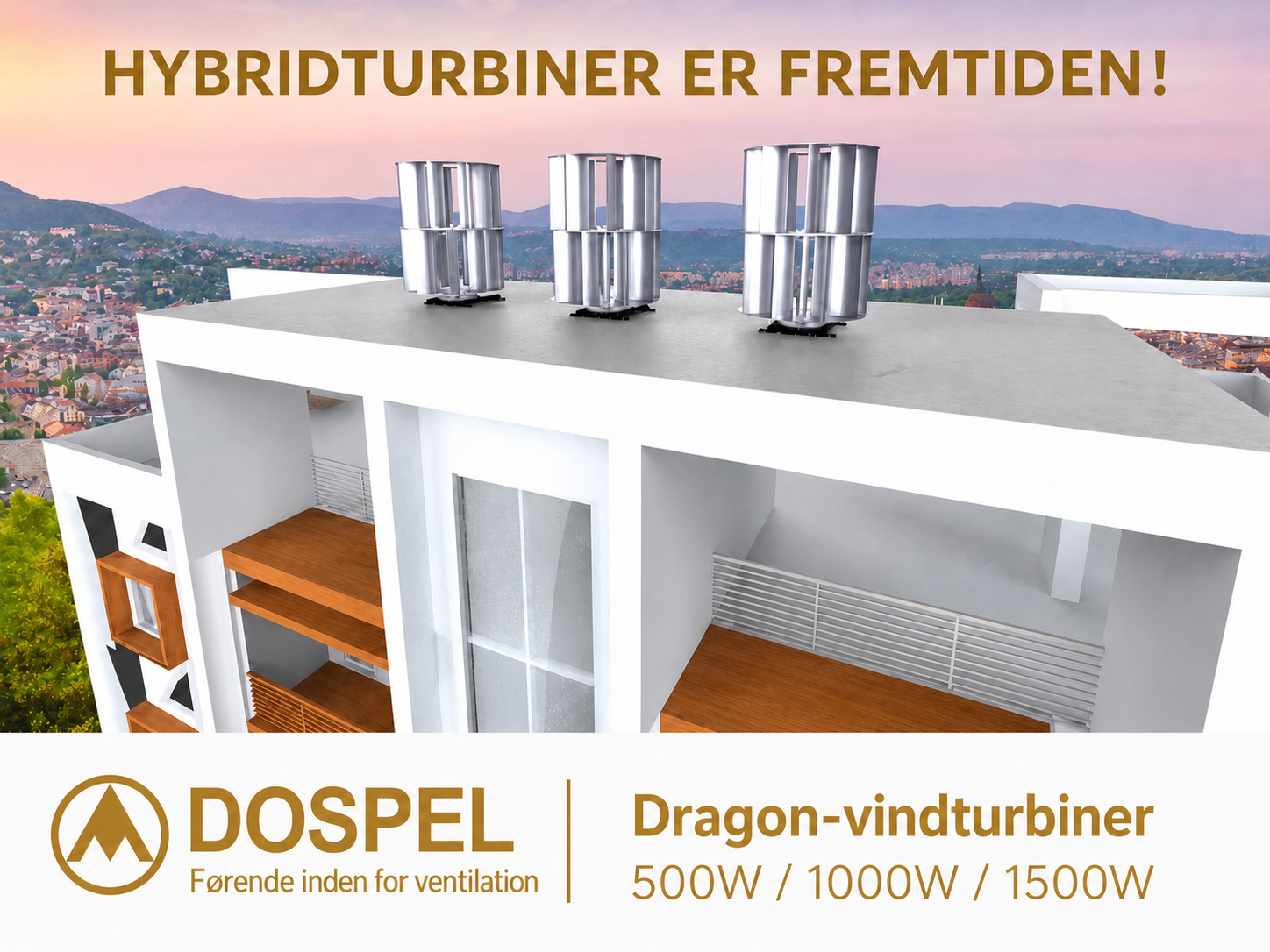 Dragon vindmøller 500W 1000W 1500W